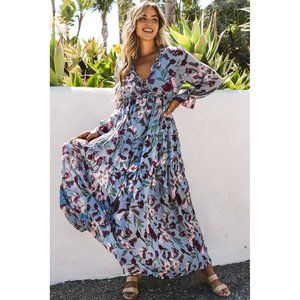 Wild Lotus Ruffle Tiered Maxi Dress